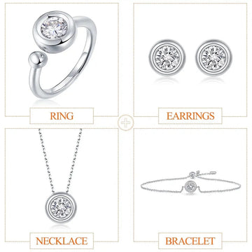 Coco-Alibaba jewelry Moissanite 1ct Colored GRA Bezel Set Jewelry 925 Sterling Silver Lasting Beauty Plating